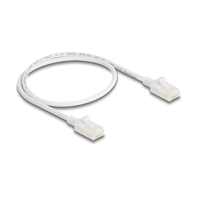 DeLOCK Cable de red RJ45 Cat.6A Slim 0,5 m Blanco DeLOCK Cable de red RJ45 Cat.6A Slim 0,5 m Blanco