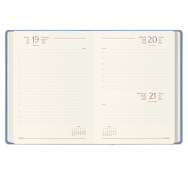 Agenda Anual (2026) Dohe Samba Cosida Tapa Extra Polipiel Con Goma 150X210 D/P Azul Claro