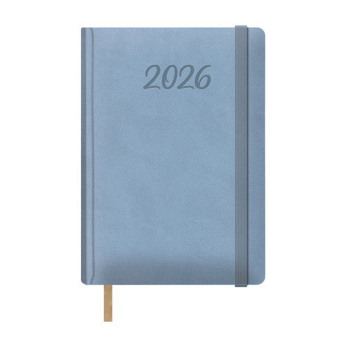 Agenda Anual (2026) Dohe Samba Cosida Tapa Extra Polipiel Con Goma 150X210 D/P Azul Claro