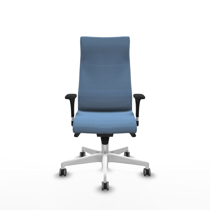PIQUERAS Y CRESPO Sillón Albacete Azul Cielo con Mecanismo Sincro y Base Blanca