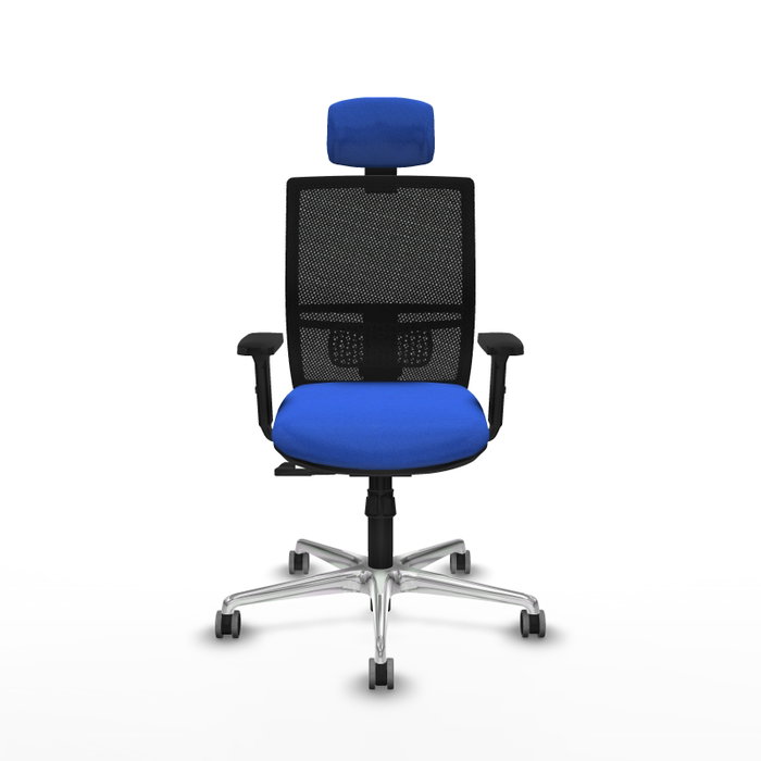 PIQUERAS Y CRESPO Silla de oficina Yunquera con mecanismo Sincro, Azul y Negro