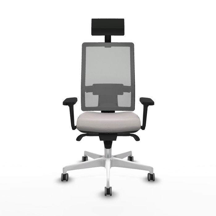 PIQUERAS Y CRESPO Silla de oficina Horna con Mecanismo Sincro, Blanco y Gris PIQUERAS Y CRESPO Silla de oficina Horna con Mecanismo Sincro, Blanco y Gris