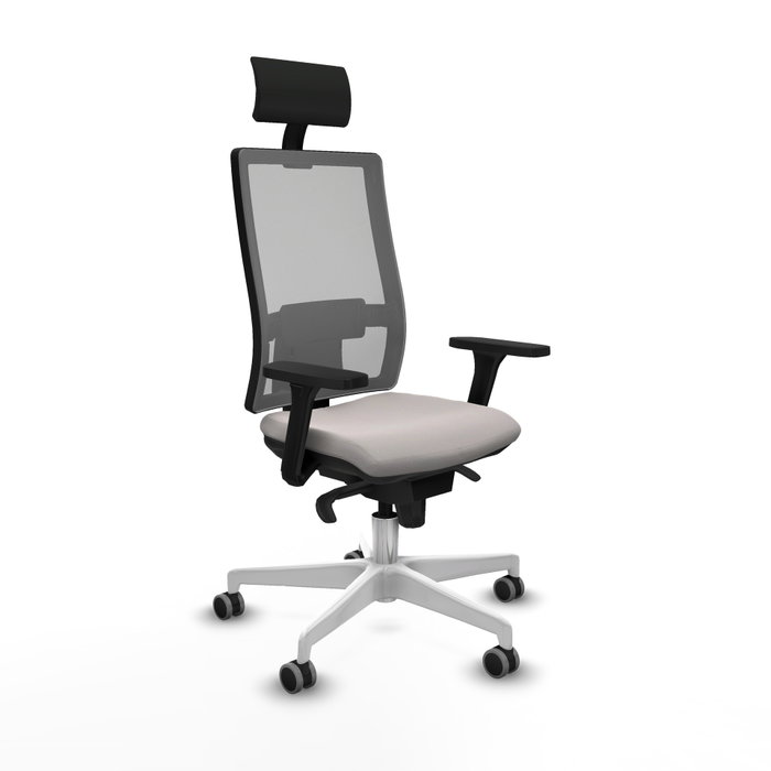 PIQUERAS Y CRESPO Silla de oficina Horna con Mecanismo Sincro, Blanco y Gris PIQUERAS Y CRESPO Silla de oficina Horna con Mecanismo Sincro, Blanco y Gris