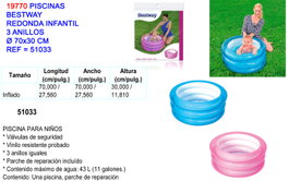 Piscina infantil redonda 3 anillos 70x30 51033