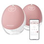 Momcozy M9 Sacaleches Doble Portátil con Batería y Caja de Almacenamiento, Granate