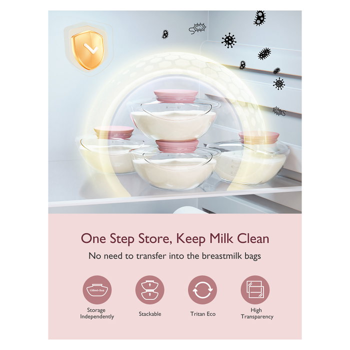 Momcozy M9 Sacaleches Doble Portátil con Batería y Caja de Almacenamiento, Granate
