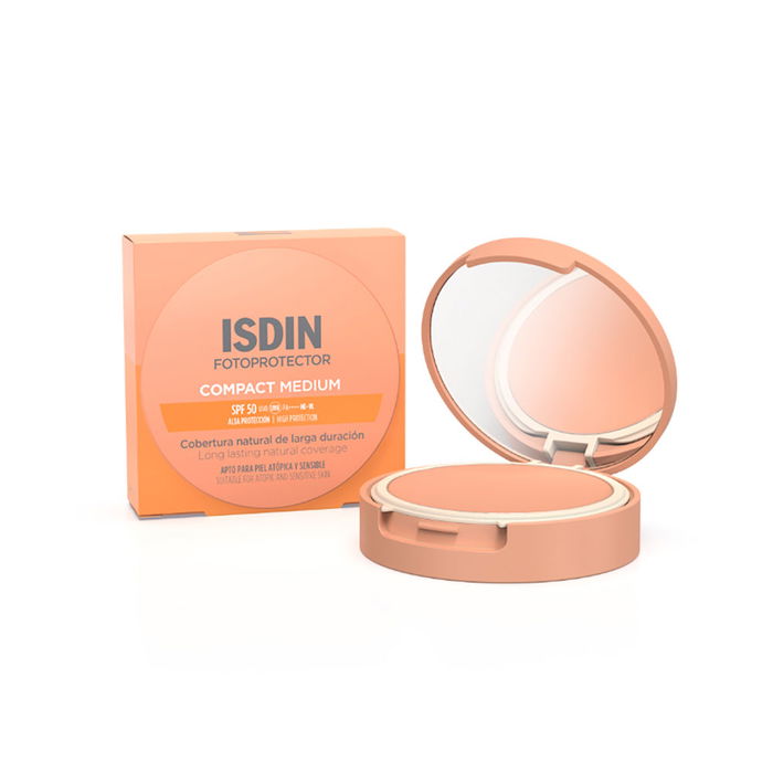 Isdin Fotoprotector Compact Cobertura Natural Larga Duración SPF50 Tono #Medium 10 gr