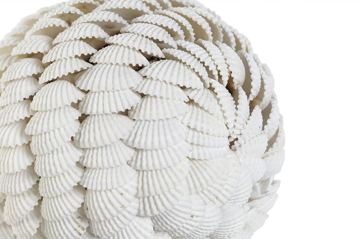 DKD Home Decor Bola de Decoración con Conchas Blanco DKD Home Decor Bola de Decoración con Conchas Blanco