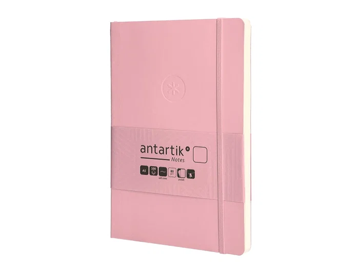Antartik Cuaderno A5 Tapa Blanda, Hojas Lisas, 80 Hojas, 80gr, Rosa Pastel
