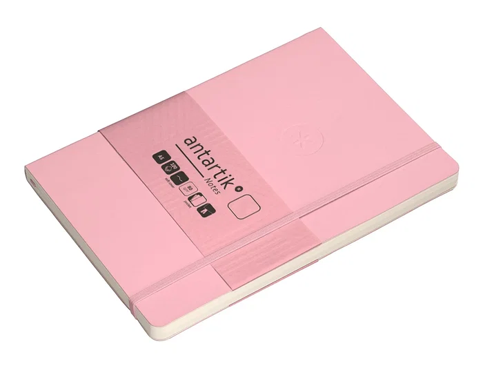 Antartik Cuaderno A5 Tapa Blanda, Hojas Lisas, 80 Hojas, 80gr, Rosa Pastel