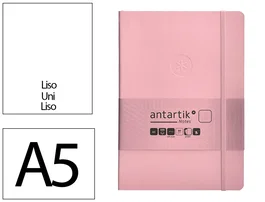 Antartik Cuaderno A5 Tapa Blanda, Hojas Lisas, 80 Hojas, 80gr, Rosa Pastel