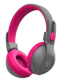 JLab JBuddies Studio 2 Auriculares Diadema Inalámbricos y Alámbricos para Llamadas/Música con Bluetooth, USB Tipo C, Color Gris y Rosa, ieuhbkstu2rgrypnk122