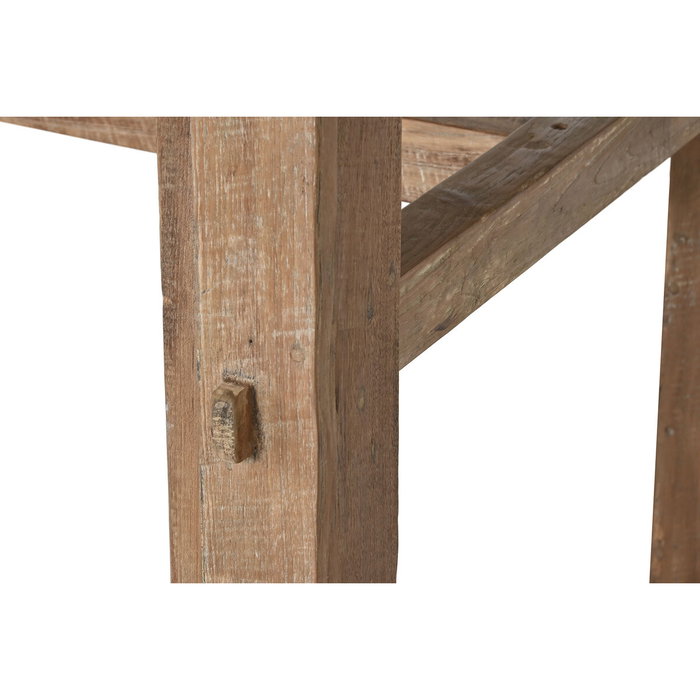 DKD Home Decor Mesa Comedor Indo minimal 24 Teca reciclada Desmontable 90 x 78 x 220 cm