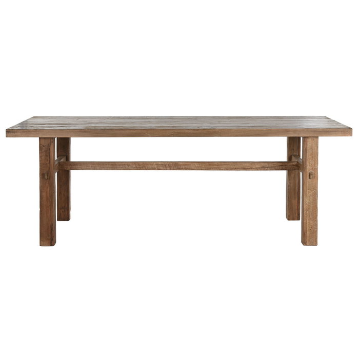 DKD Home Decor Mesa Comedor Indo minimal 24 Teca reciclada Desmontable 90 x 78 x 220 cm
