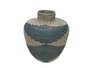 DKD Home Decor Jarrón Seagrass Natural y Azul 40x40x48 cm