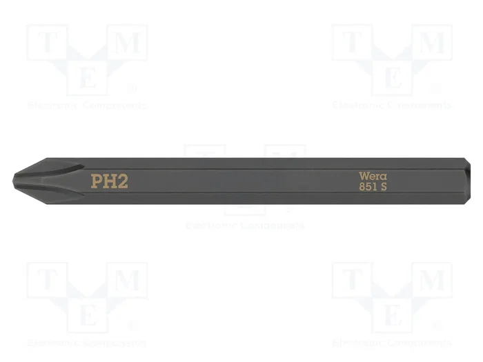 WERA Punta de destornillador Phillips PH2 de 1/4 pulgada para percusión WERA Punta de destornillador Phillips PH2 de 1/4 pulgada para percusión