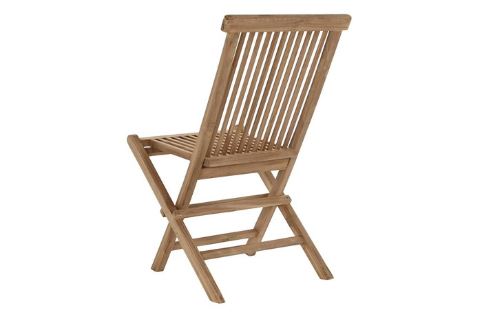 DKD Home Decor Mesa Comedor Plegable de Jardín y Terraza en Teca Marrón 120x120x75 cm - Set 5 Piezas (Mesa y 4 Sillas)