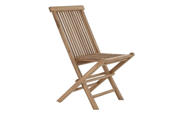 DKD Home Decor Mesa Comedor Plegable de Jardín y Terraza en Teca Marrón 120x120x75 cm - Set 5 Piezas (Mesa y 4 Sillas)