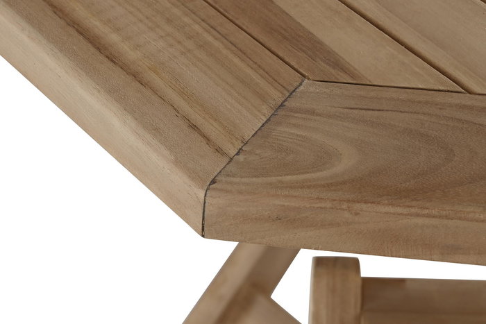 DKD Home Decor Mesa Comedor Plegable de Jardín y Terraza en Teca Marrón 120x120x75 cm - Set 5 Piezas (Mesa y 4 Sillas)