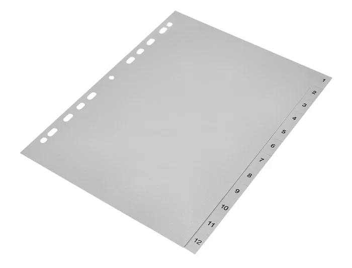 Q-connect Separador numérico plástico 1-12 Juego de 12 separadores Din A4 multitaladro Q-connect Separador numérico plástico 1-12 Juego de 12 separadores Din A4 multitaladro