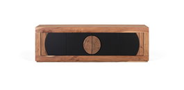 Giner y Colomer Mueble TV Acacia 4 Puertas Madera Natural y Negro