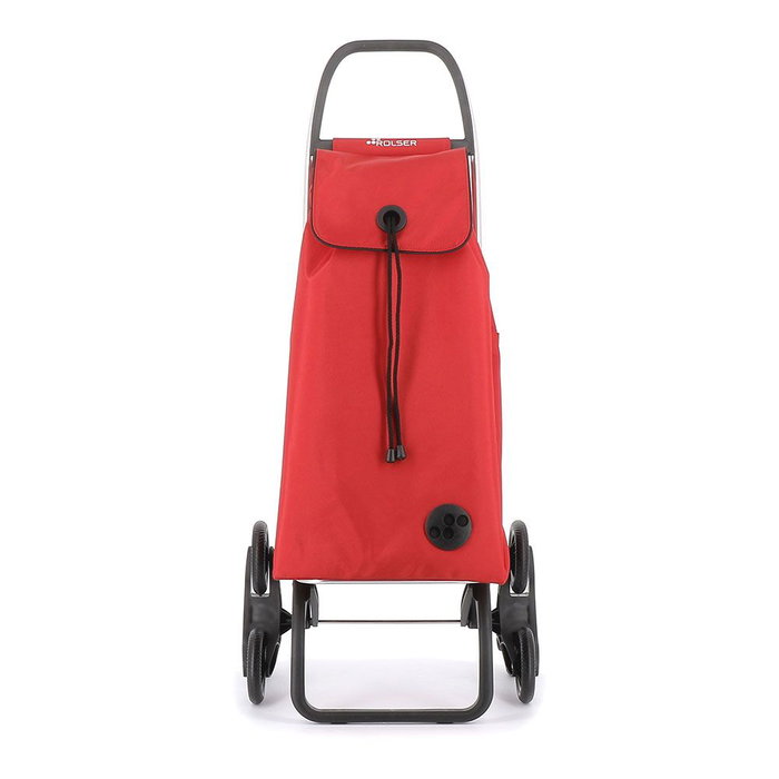 Rolser i-max MF 6 - Carro de la compra plegable, 43 litros tipo mochila, 6 ruedas de aluminio, color rojo, capacidad hasta 50 kg