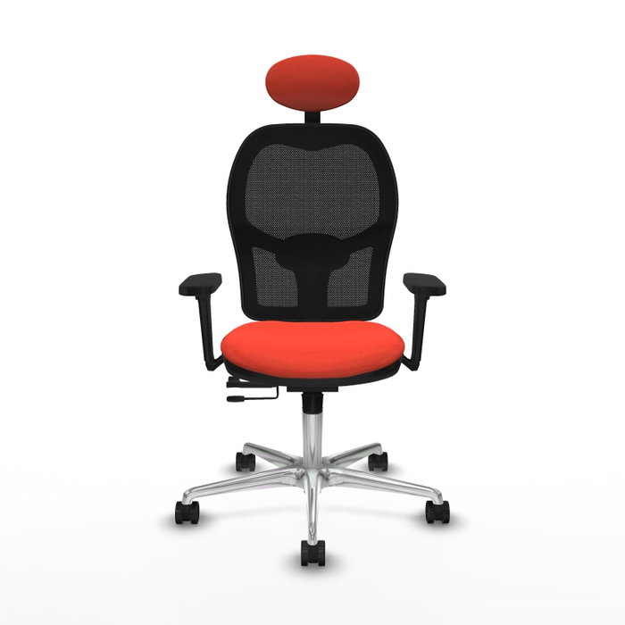 PIQUERAS Y CRESPO Silla de oficina Jorquera con mecanismo Sincro/Traslack, Naranja oscuro y Negro