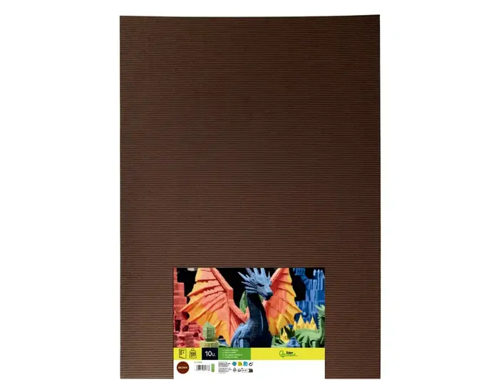 Liderpapel Cartón Ondulado 320 g 50 x 70 cm Color Marrón - Hoja para Manualidades