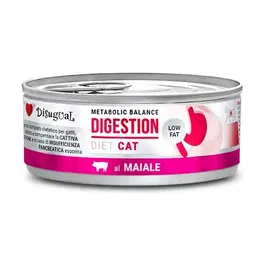 Disugual Diet Cat Digestion Low Fat Cerdo Comida Húmeda para Gatos 12 latas x 85gr