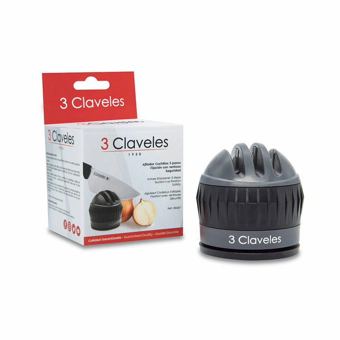 3 Claveles Afilador de cuchillos 3 pasos con ventosa