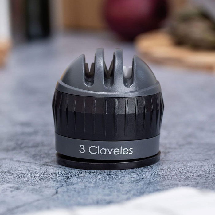 3 Claveles Afilador de Cuchillos 3 Pasos con Ventosa Diamante Carburo Cerámica