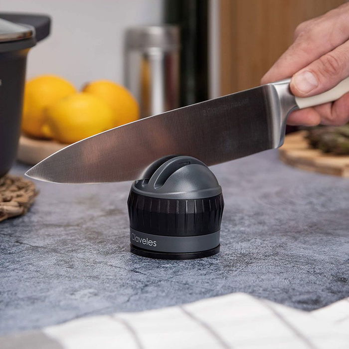 3 Claveles Afilador de Cuchillos 3 Pasos con Ventosa Diamante Carburo Cerámica