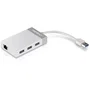 TRENDnet TU3-ETGH3 Adaptador USB 3.0 a Gigabit Ethernet con Hub de 4 Puertos, Blanco