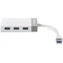 TRENDnet TU3-ETGH3 Adaptador USB 3.0 a Gigabit Ethernet con Hub de 4 Puertos, Blanco