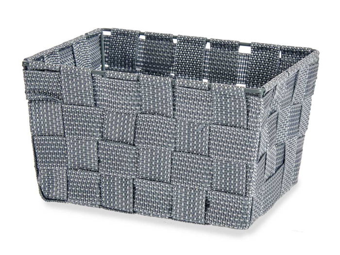 Kipit Cesta de Tela Cónica Rectangular Pequeña Gris 20 cm x 15 cm x 11 cm (Set de 24)
