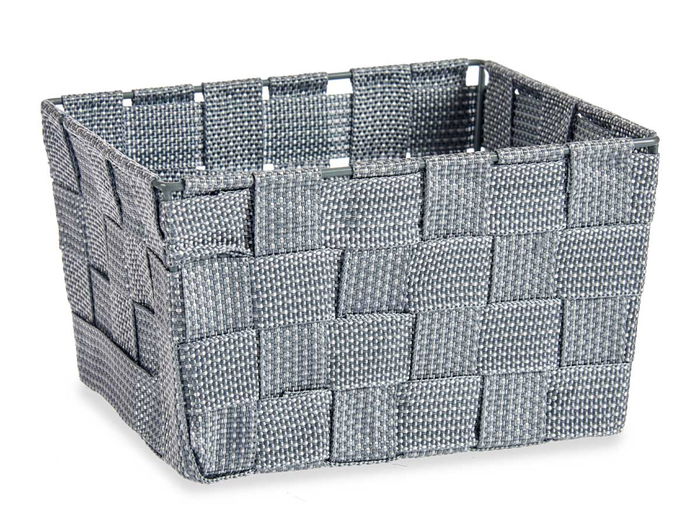Kipit Cesta de Tela Cónica Rectangular Pequeña Gris 20 cm x 15 cm x 11 cm (Set de 24)