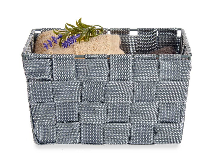 Kipit Cesta de Tela Cónica Rectangular Pequeña Gris 20 cm x 15 cm x 11 cm (Set de 24)