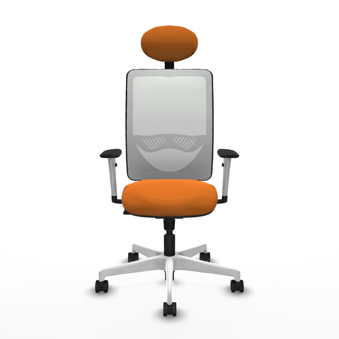 PIQUERAS Y CRESPO Silla de oficina Zulema Naranja y Blanco con Mecanismo Sincro PIQUERAS Y CRESPO Silla de oficina Zulema Naranja y Blanco con Mecanismo Sincro
