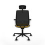 PIQUERAS Y CRESPO Silla Alares Sincro Malla Negra y Asiento Similpiel Amarillo