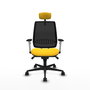 PIQUERAS Y CRESPO Silla Alares Sincro Malla Negra y Asiento Similpiel Amarillo