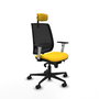 PIQUERAS Y CRESPO Silla Alares Sincro Malla Negra y Asiento Similpiel Amarillo