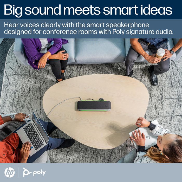 Poly Sync 60 Certificado para Microsoft Teams Altavoz Inteligente USB/Bluetooth para Salas de Conferencia