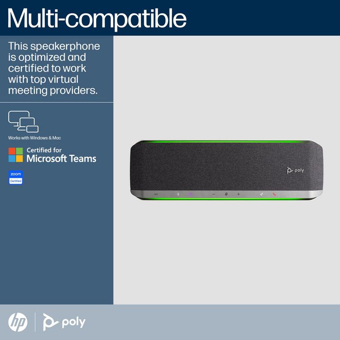 Poly Sync 60 Certificado para Microsoft Teams Altavoz Inteligente USB/Bluetooth para Salas de Conferencia