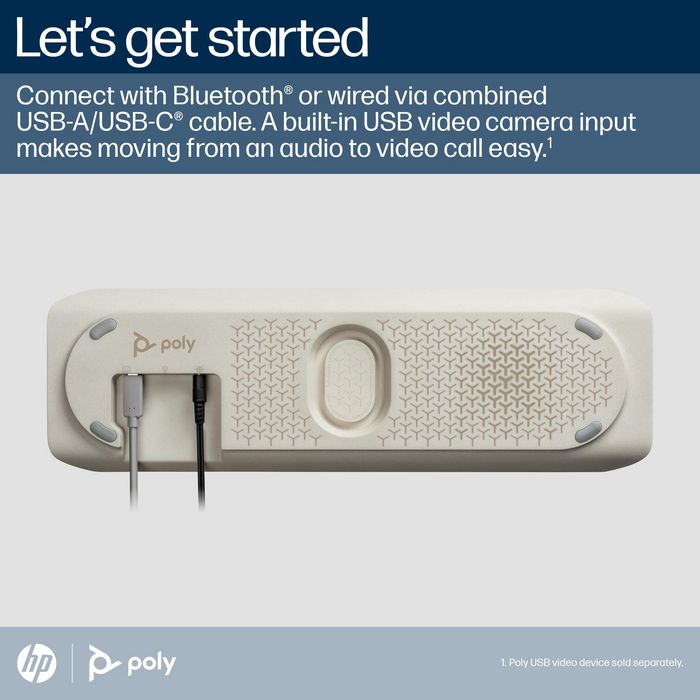 Poly Sync 60 Certificado para Microsoft Teams Altavoz Inteligente USB/Bluetooth para Salas de Conferencia