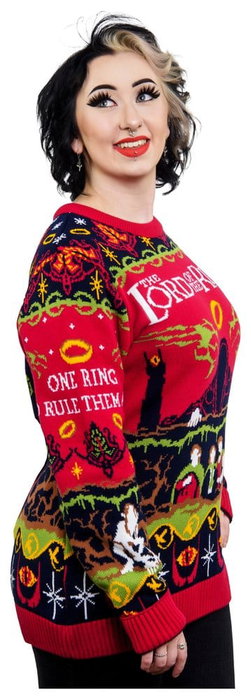 AAA Merchandise Sudadera navideña El Señor de los Anillos One Sweater To Rule Them All Talla M