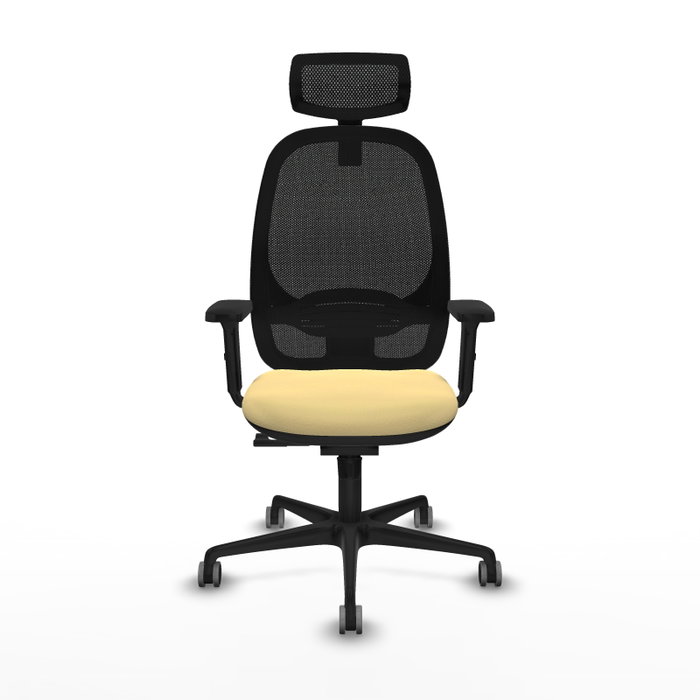 PIQUERAS Y CRESPO Silla de oficina Cilanco con mecanismo Sincro, Crema y Negro