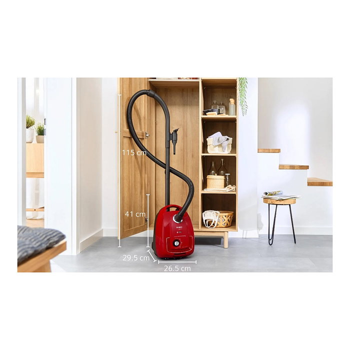 Bosch BGD38RD1H Serie 4 Aspiradora de tambor con Bolsa, 600W, 4L, Filtro Micro, Rojo, Cepillo para Polvo y Boquilla para Tapices Incluidos Bosch BGD38RD1H Serie 4 Aspiradora de tambor con Bolsa, 600W, 4L, Filtro Micro, Rojo, Cepillo para Polvo y Boquilla para Tapices Incluidos