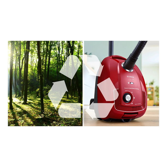 Bosch BGD38RD1H Serie 4 Aspiradora de tambor con Bolsa, 600W, 4L, Filtro Micro, Rojo, Cepillo para Polvo y Boquilla para Tapices Incluidos Bosch BGD38RD1H Serie 4 Aspiradora de tambor con Bolsa, 600W, 4L, Filtro Micro, Rojo, Cepillo para Polvo y Boquilla para Tapices Incluidos