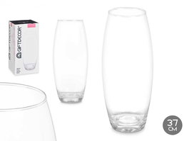 Giftdecor Jarron Cristal Abombado Transparente 37 cm (Set de 4)
