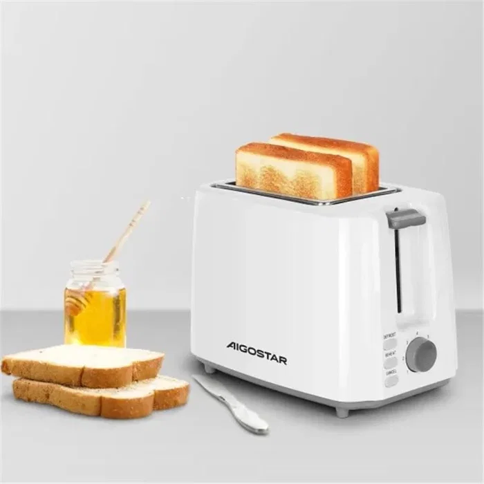 Aigostar Tostador con potencia ajustable 750W Blanco Aigostar Tostador con potencia ajustable 750W Blanco